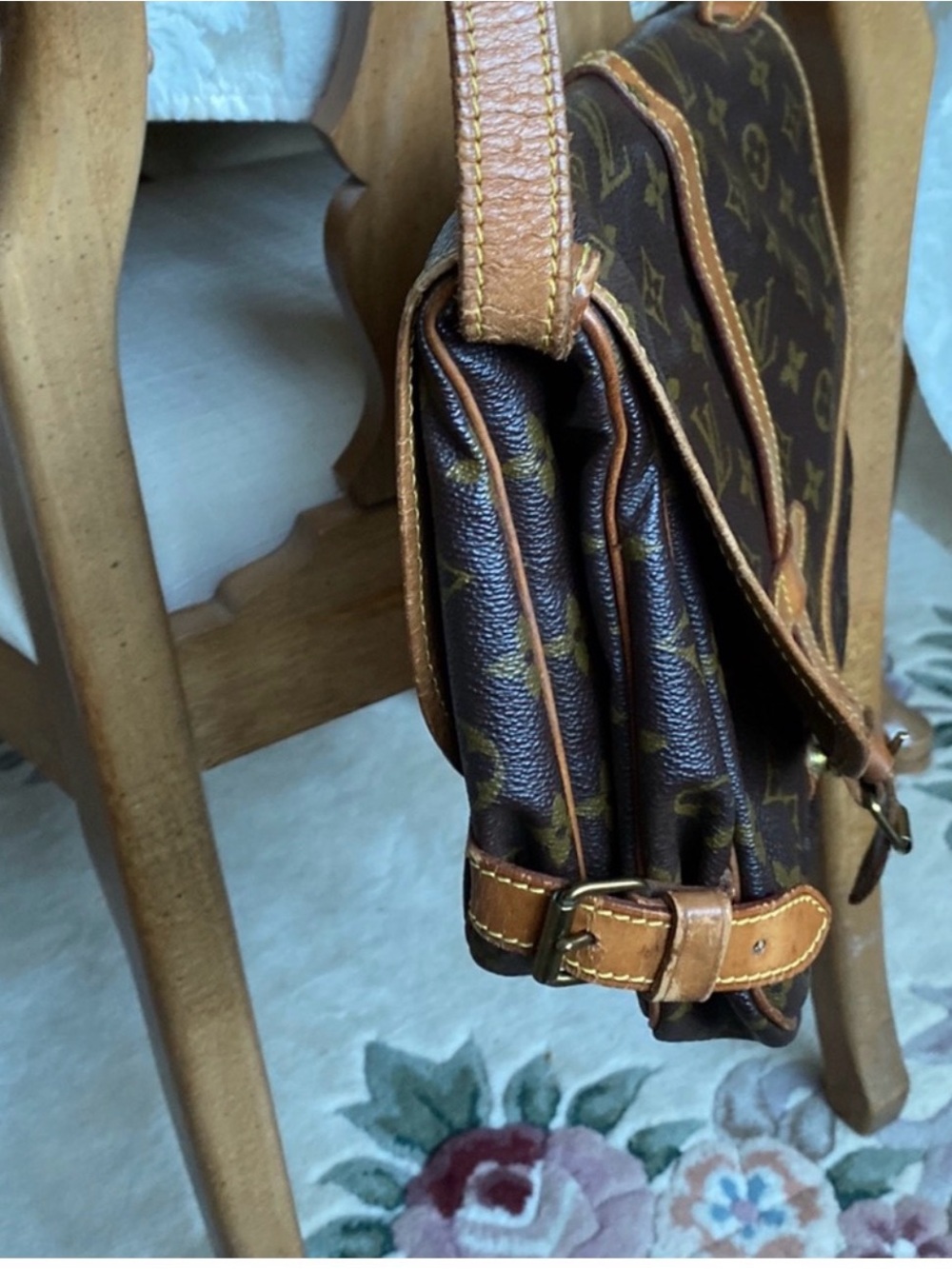 Louis Vuitton Saumur Monogram Canvas Crossbody Bag in Brown - Picture 3 of 14